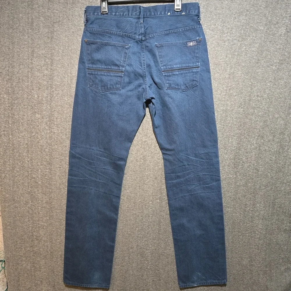 7‎ For All Mankind Jared Men Straight Leg Jeans Dark Wash Blue Sz 32 33x33